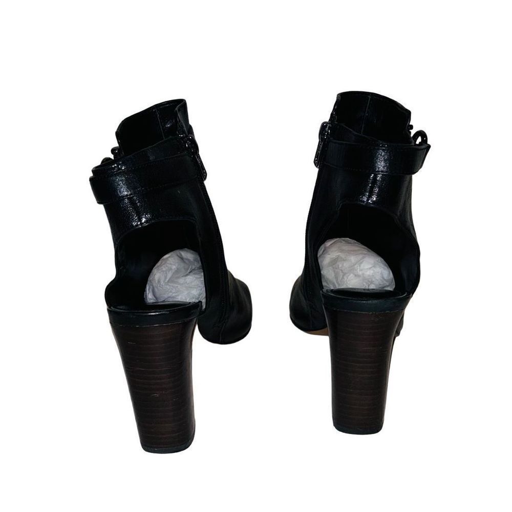 Coach Lafayette Black Leather Peep Toe Heels Size 9 - Picture 4 of 9